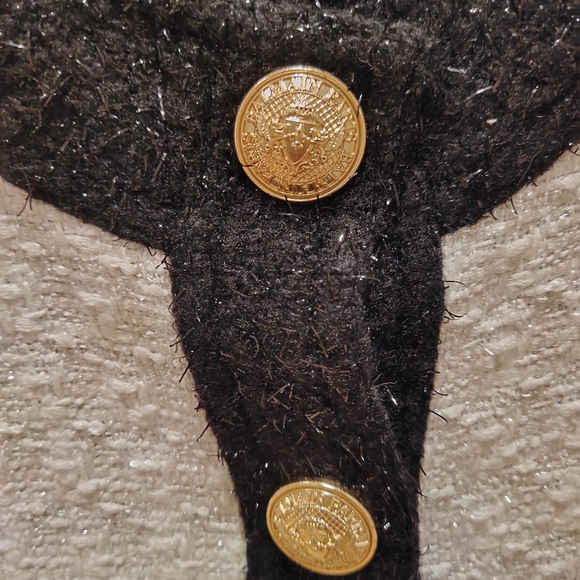 NWT Balmain Women's Black Feather Hem Tweed Dress 38 Retail $3800 - Picture 11 of 11